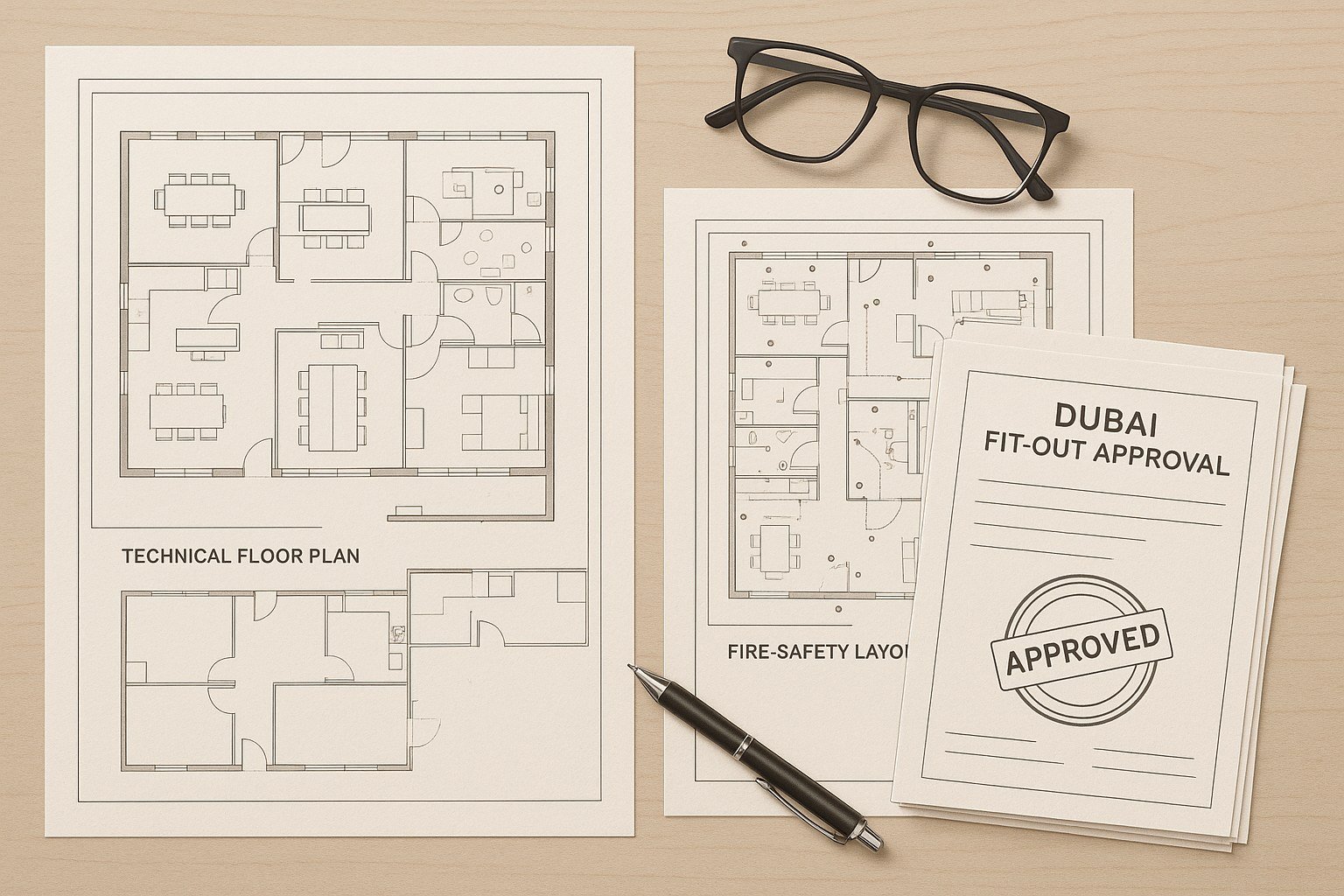 Fit-out approval package prepared for a Dubai authority submission