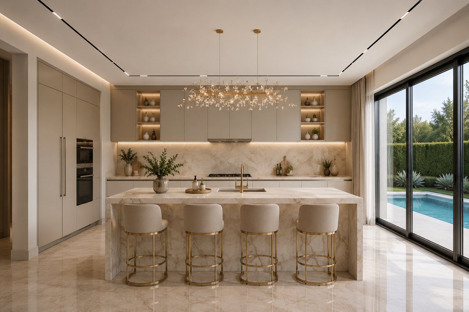 Kitchen of a villa delivered in Jumeirah Islands, Dubai