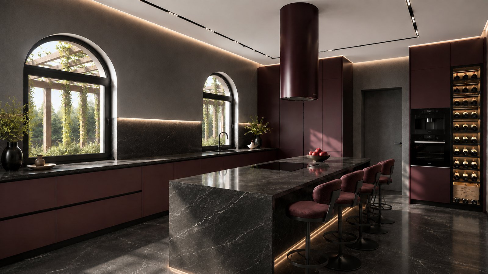 Finished kitchen of a villa delivered on The Palm, Dubai