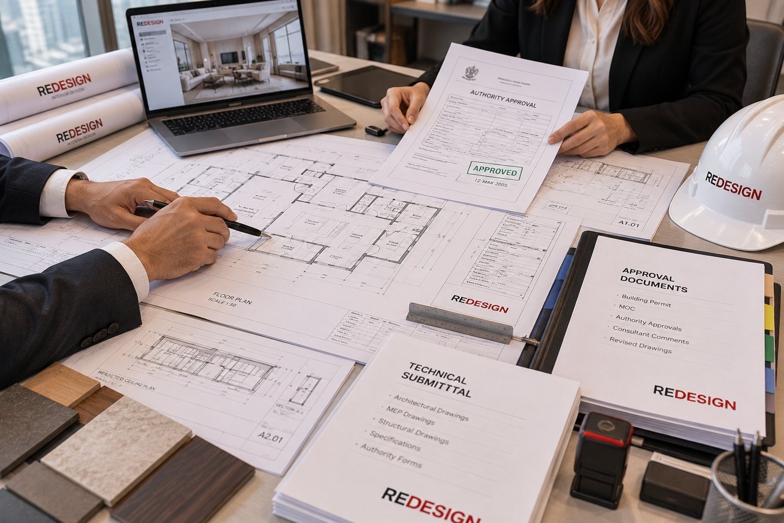 Drawings and approvals stage of a Dubai fit-out project