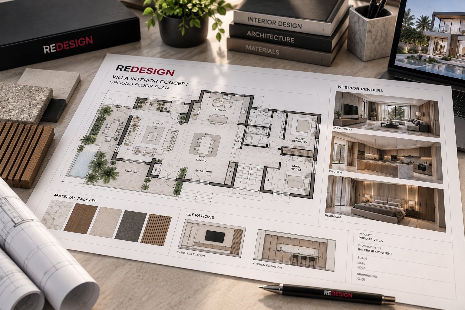 Site visit and brief stage of an interior design project in Dubai