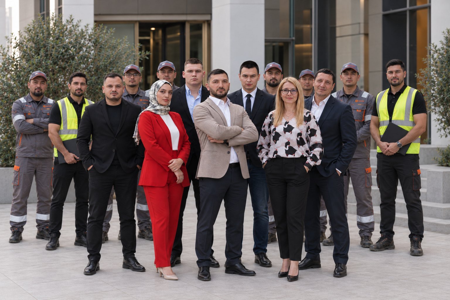 The REDESIGN team — management, engineers and site crew